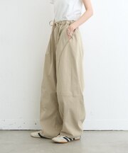 【3サイズ展開/接触冷感】ピコレースツイルバレルパンツ