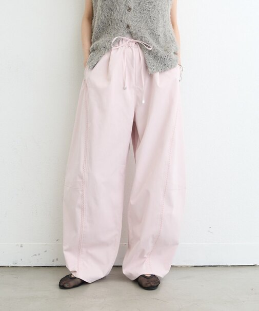 【3サイズ展開/接触冷感】ピコレースツイルバレルパンツ