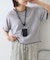 【接触冷感/二の腕カバーも叶う◎】配色ラグラン半袖ニットTee