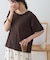 【接触冷感/二の腕カバーも叶う◎】配色ラグラン半袖ニットTee