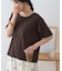 【接触冷感/二の腕カバーも叶う◎】配色ラグラン半袖ニットTee