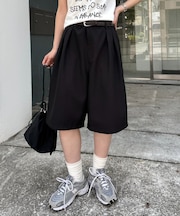 【UNISEX】タックワイドハーフパンツ