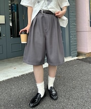 【UNISEX】タックワイドハーフパンツ