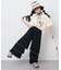 【KIDS】ドットティアード裾メロウフレアパンツ：100～150