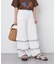 【KIDS】ドットティアード裾メロウフレアパンツ：100～150