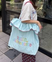 【HELLO.SANFRANCISCO】フリル刺繍BIGトートバッグ