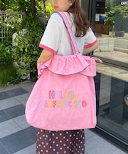 【HELLO.SANFRANCISCO】フリル刺繍BIGトートバッグ