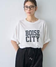ピグメント加工スラブカレッジロゴTEE
