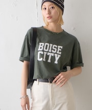 ピグメント加工スラブカレッジロゴTEE