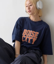 ピグメント加工スラブカレッジロゴTEE