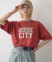 ピグメント加工スラブカレッジロゴTEE