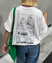【ユニセックス】OJISAN刺繍バックプリントワッフルTEE