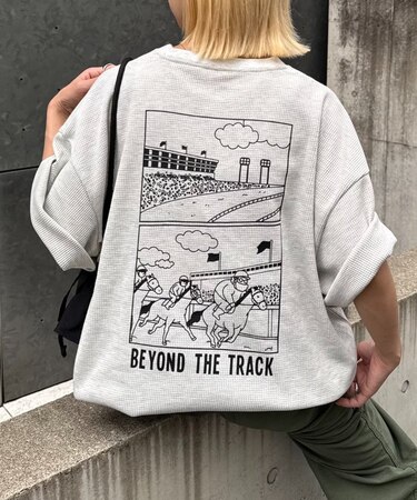 【ユニセックス】OJISAN刺繍バックプリントワッフルTEE