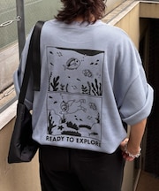 【ユニセックス】OJISAN刺繍バックプリントワッフルTEE