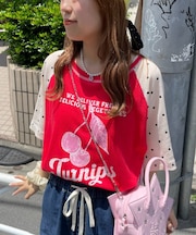 【HELLO.SANFRANCISCO】ワッフルラグランドット半袖TEE