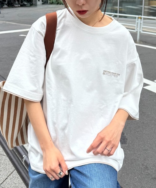 配色フェイクレイヤードTee
