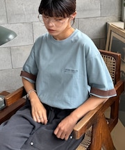 配色フェイクレイヤードTee