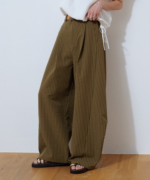 【UNISEX】チェックカーブスラックス