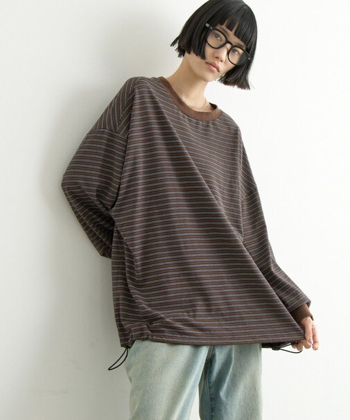 オーバーサイズマルチボーダーロンTee