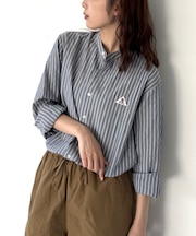 【GEVACO】バンドカラーワッペンシャツ
