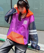【SOUNDS GOOOOD】カラーブロッキングメッシュジップパーカー