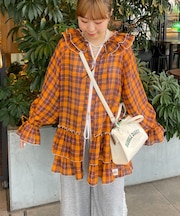 【HELLO.SANFRANCISCO】アソート柄フリルシアーパーカー