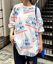 【SOUNDS GOOOOD】モンスター総柄ワッフルプリントロンTEE