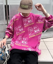 【SOUNDS GOOOOD】モンスター総柄ワッフルプリントロンTEE