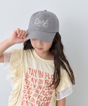 【KIDS】後ろ紐リボンチェックロゴCAP