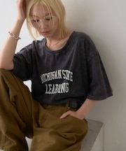 ∴アシッドウォッシュカレッジロゴオーバーTee