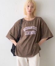 ∴アシッドウォッシュカレッジロゴオーバーTee
