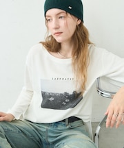 ∴シアー裏毛裾ラウンドフォトTee