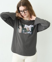 ∴シアー裏毛裾ラウンドフォトTee