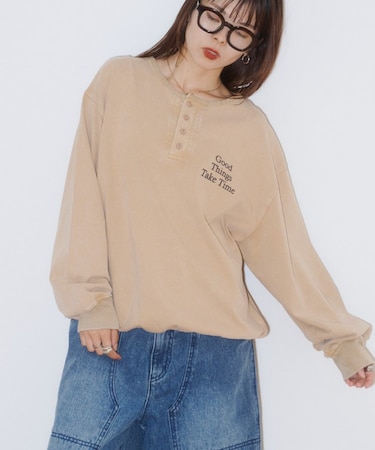 パウダー加工ヘンリーロンTEE