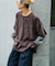 アシッドウォッシュ加工フェイクレイヤードワッフルロンTEE