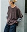 アシッドウォッシュ加工フェイクレイヤードワッフルロンTEE