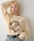 ニュアンス柄プリント2WAYワッフルロンTEE