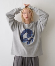 ニュアンス柄プリント2WAYワッフルロンTEE