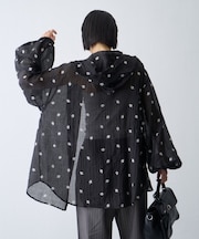 ∴花柄刺繍シアーフーディーブラウス