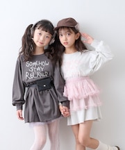 【KIDS/ZOZO限定カラーあり】らくがき風フロッキーロゴミニワンピチュニック