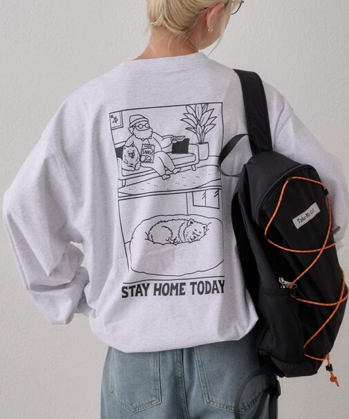 【DOG&OJISAN】ワンポイント刺繍ロンTEE