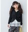【KIDS】シアーリブタックレースカットカーデ