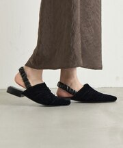 :センターギャザーベロアミュール
