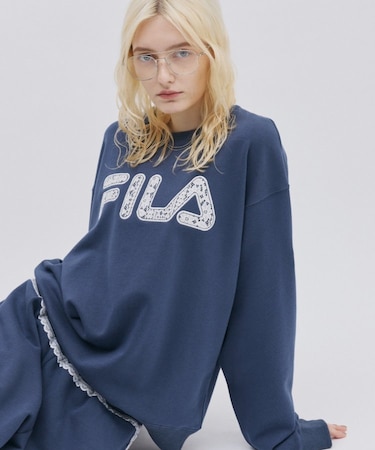 【 FILA 別注 】レースドッキング裏毛クルースウェット