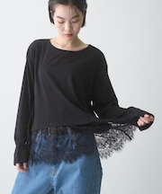 ∴裾レースリブロンTee