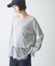 ∴裾レースリブロンTee