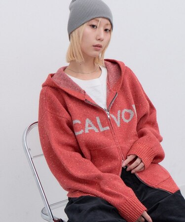 ネップヤーンダブルジャガードニットジップパーカー【WEB限定カラーあり】