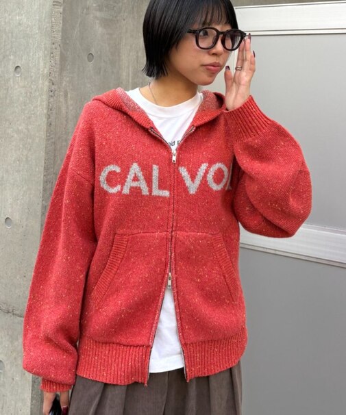 ネップヤーンダブルジャガードニットジップパーカー【WEB限定カラーあり】