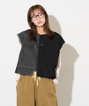 【etsinta】ミリタリークロップドベスト
