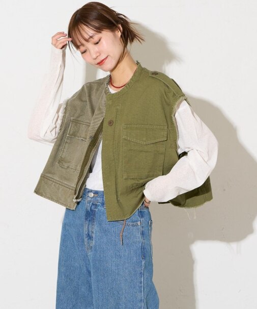 【etsinta】ミリタリークロップドベスト